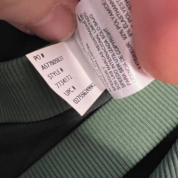 NWT Speedo Micro Ribbed Crossback One Piece Swimsuit High Cut Bottle Green L - Picture 10 of 11